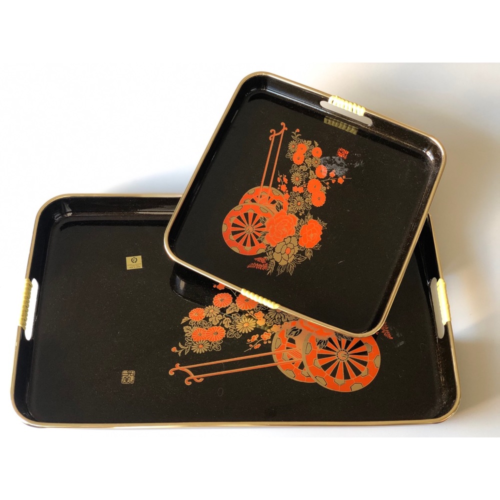 Japanese Lacquer Serving Trays (Large & Small)